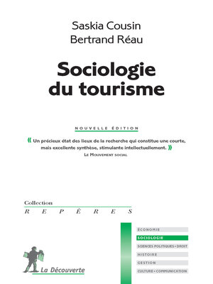 cover image of Sociologie du tourisme